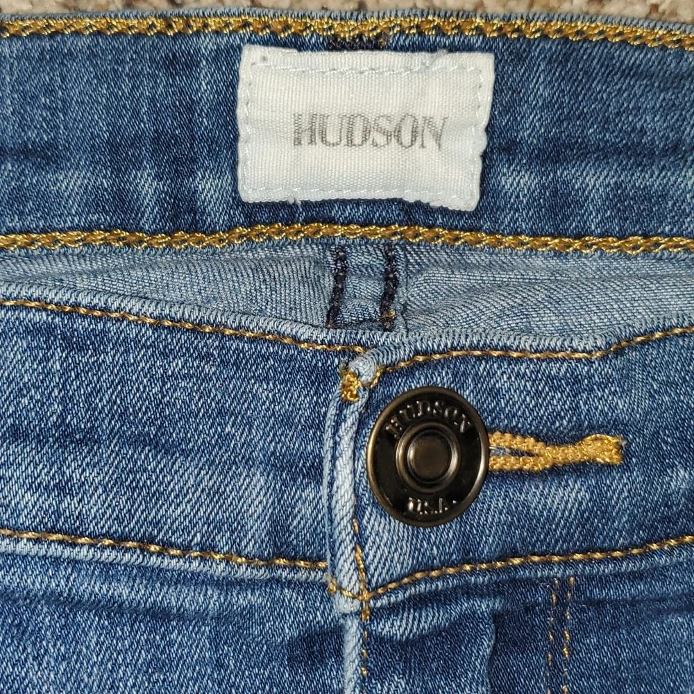Hudson Stretch Skinny Med Wash Blue Denim Jeans